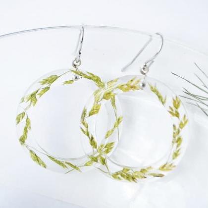 Round Frames With Spikelets Dangle Resin Earrings
