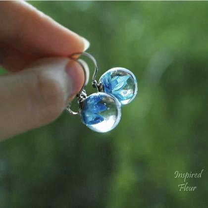 Magic Spheres With Blue Flower And Bubbles..