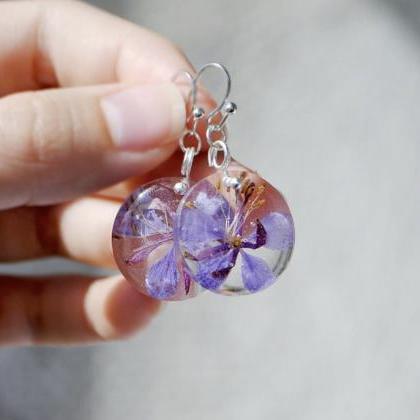 Earrings With Fireweed Flowers