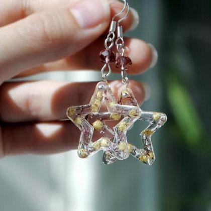 Field Spikelets And Goldenrod Star Shaped Resin..