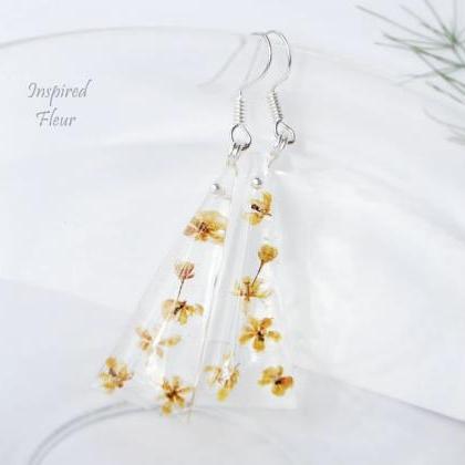Earrings With Small Barberry Flowers