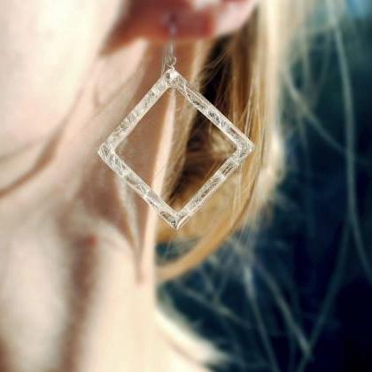 Lightweight diamond resin earrings