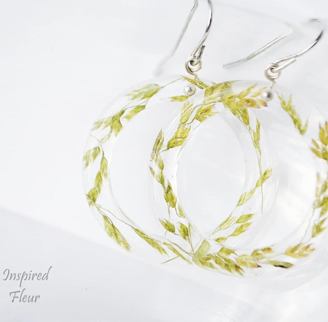 Round Frames With Spikelets Dangle Resin Earrings