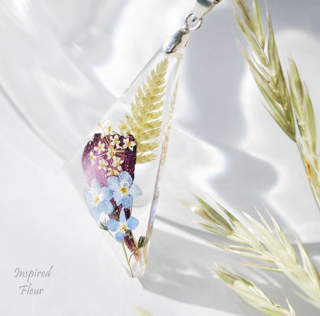 Laconic Pendant With A Triangular Composition Resin Necklace