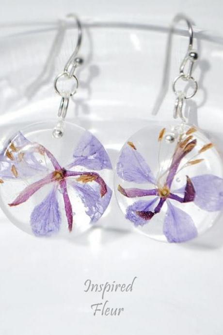 Earrings with fireweed flowers