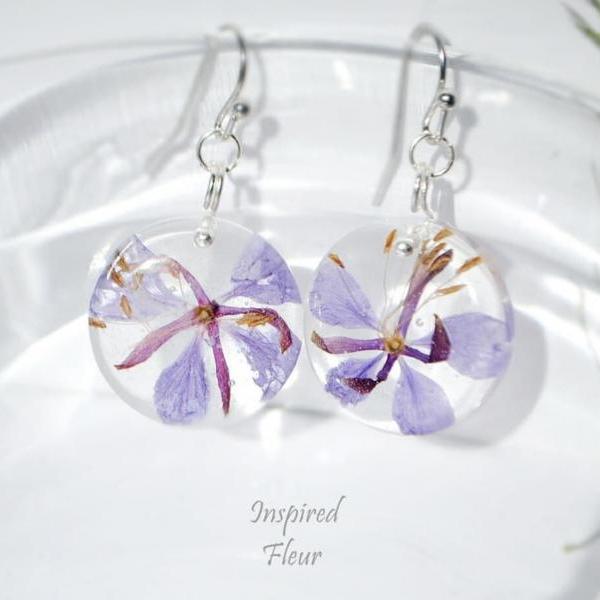 Earrings with fireweed flowers