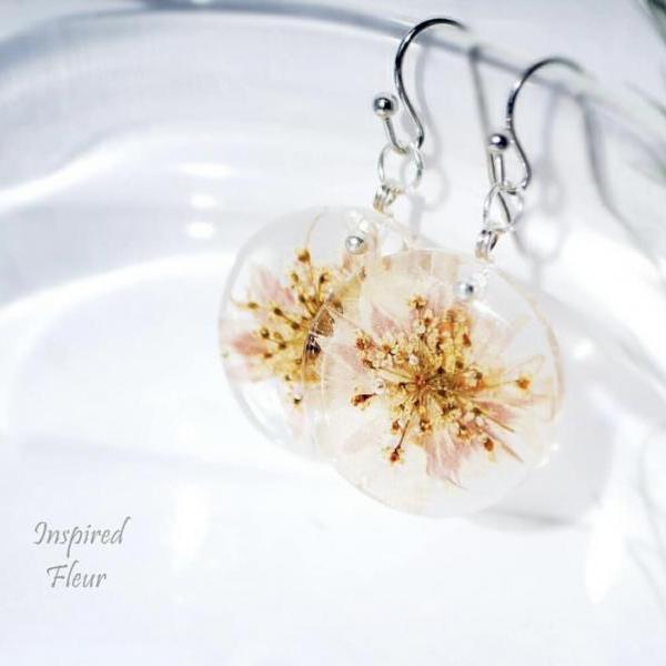 Caramels with carnation petals and anise umbrellas resin dangle earrings