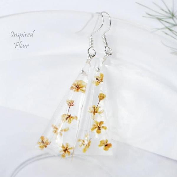 Earrings with small barberry flowers